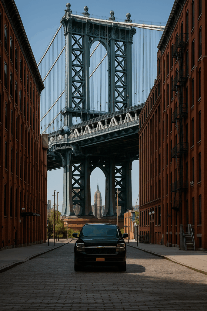 SUV on a street near the streets of Dumbo