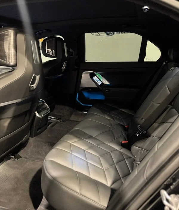 Mercedes S-550 open door showing backseat interior