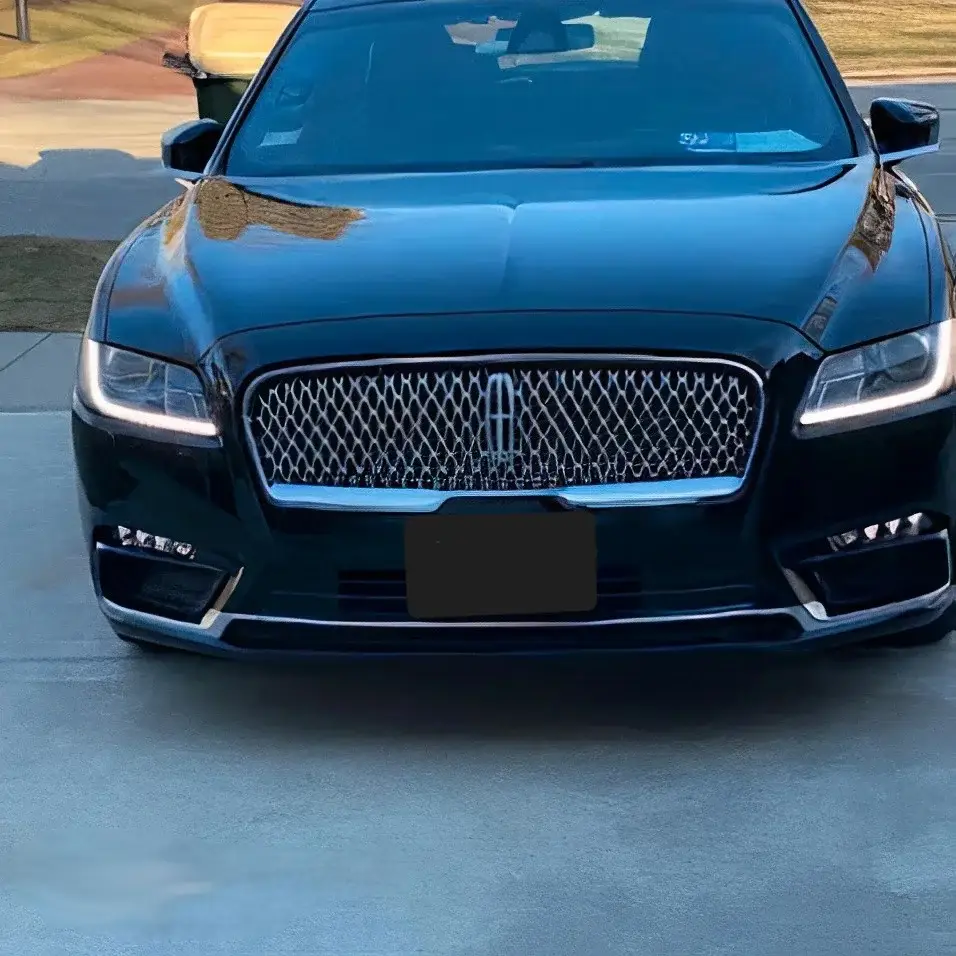 Front view of black sedan