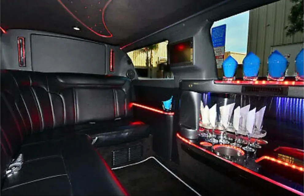 inside of limousine
