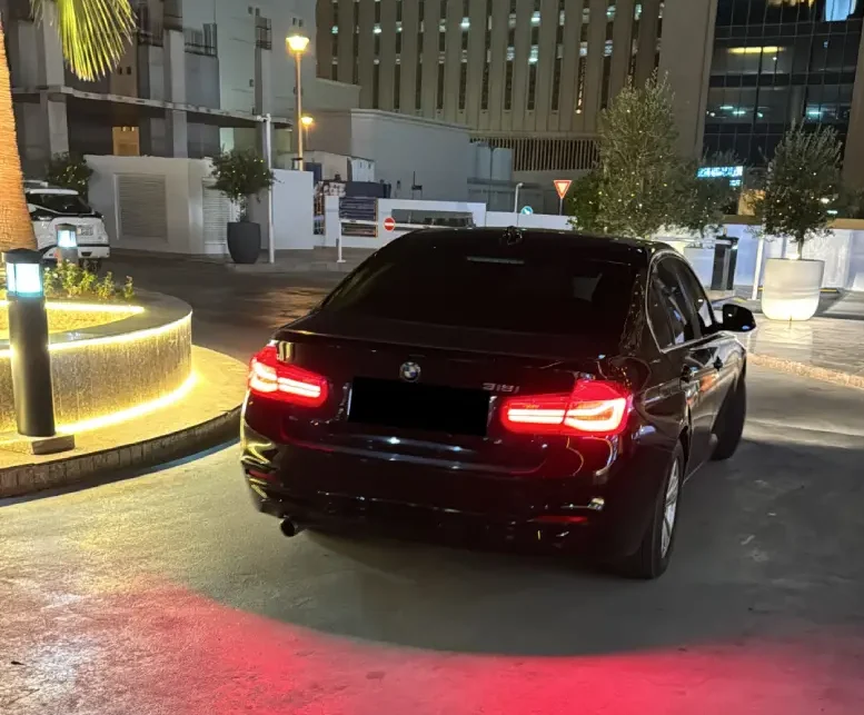 Luxury Black car back view