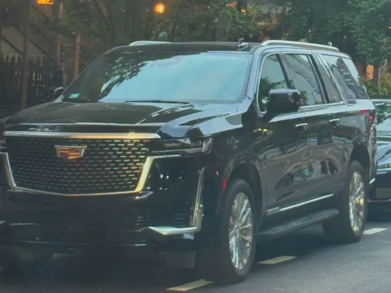 Escalade 3/4 view on street