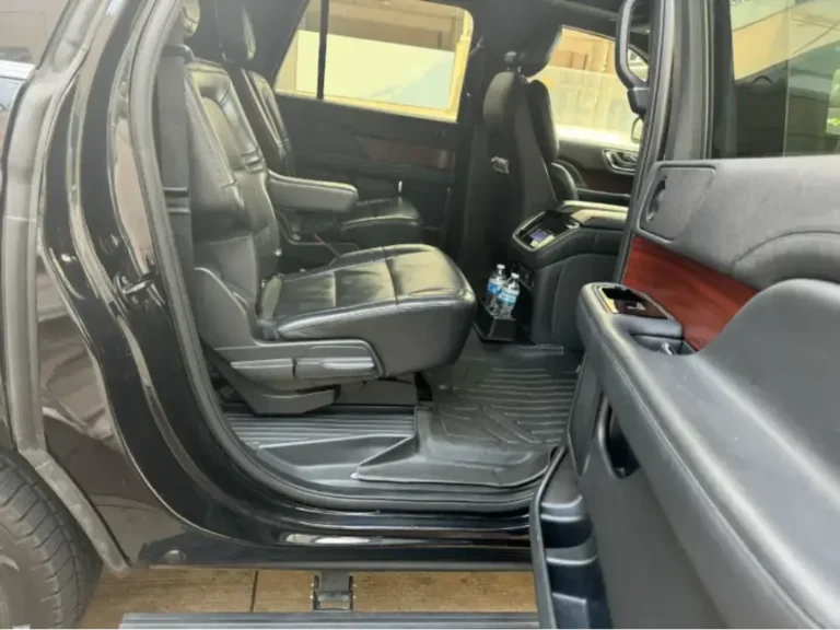 Interior of luxury black car