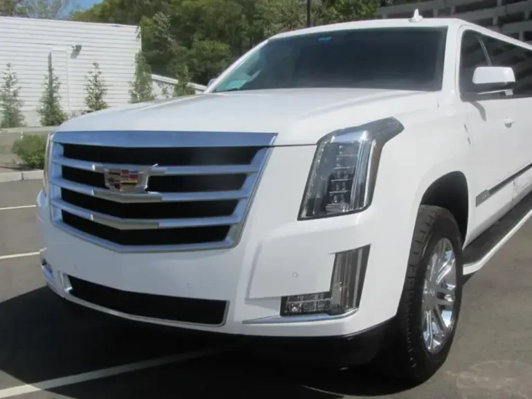 White SUV Limo front view