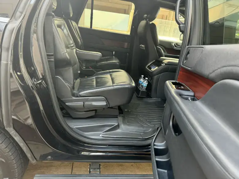 Interior of luxury black car